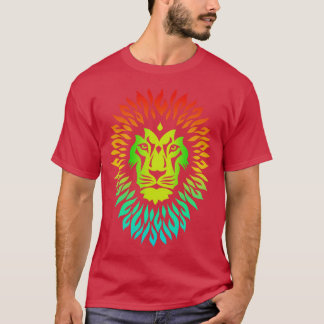 Camiseta Resumen Vivid Wildlife Mountain Lion Face