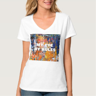 Camiseta Resumen vivo - Caos por pintura al petróleo en la