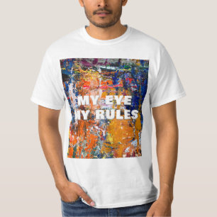 Camiseta Resumen vivo - Caos por pintura al petróleo en la 