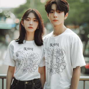 Camiseta Resumen Woman Line Art, bohemia