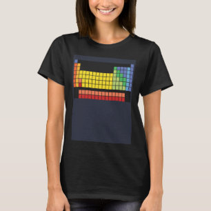 Camiseta Resumen y cuadro periódico colorido