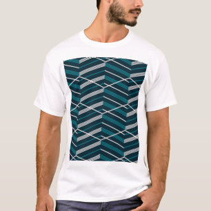 Camiseta Resumen zigzag: elegante geométrico vintage.