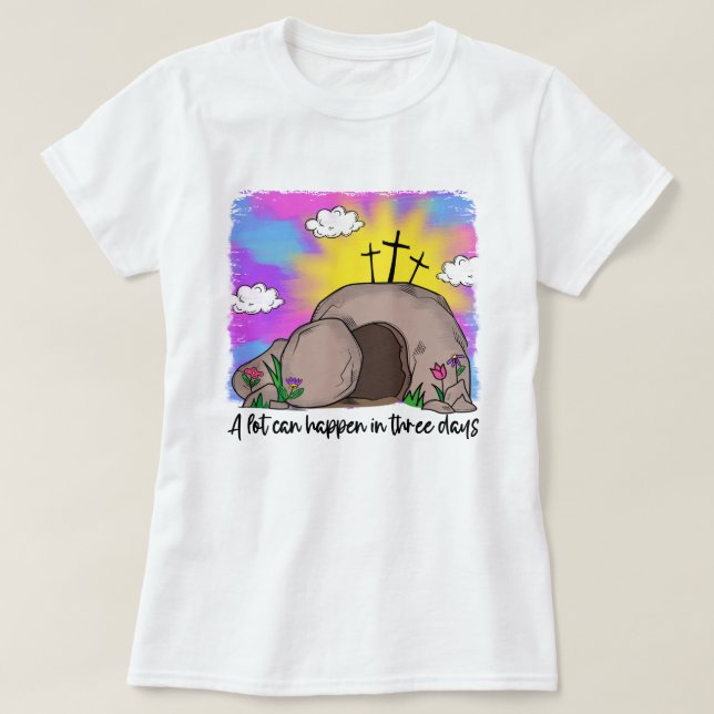Camiseta Resurrección cristiana de Pascua para mujeres (Diseño del anverso)