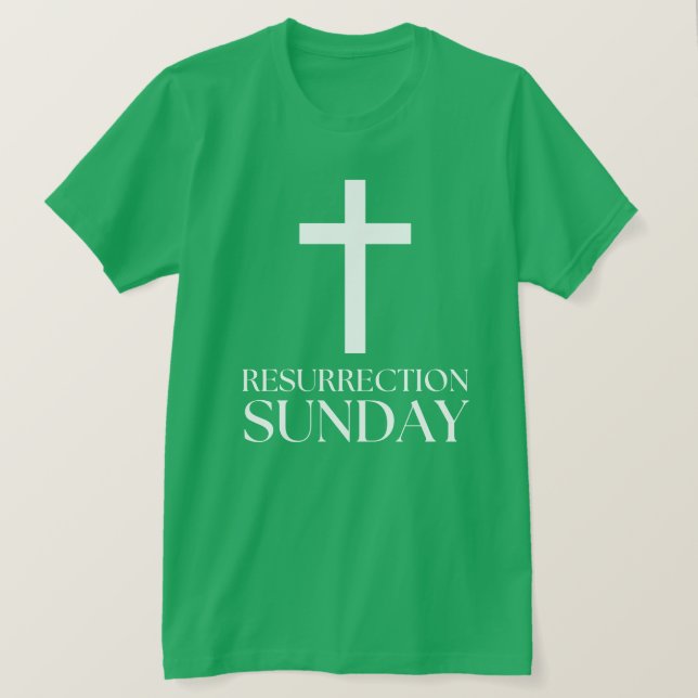 Camiseta Resurrección Domingo Cruza Pascua Cristiana (Anverso del diseño)