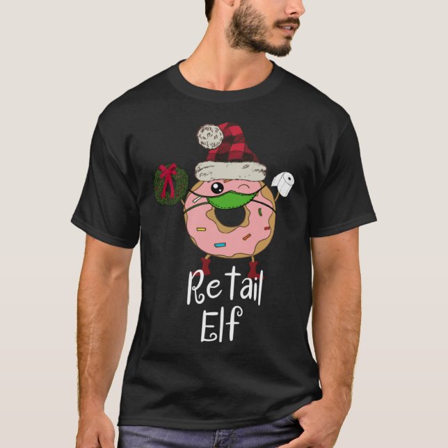 Camiseta Retail Elf Quarantine Christmas Elf  Donut 2020 Me (Anverso)