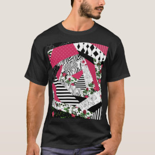 Camiseta retazos rojos, popular, almohada de lanzamiento de