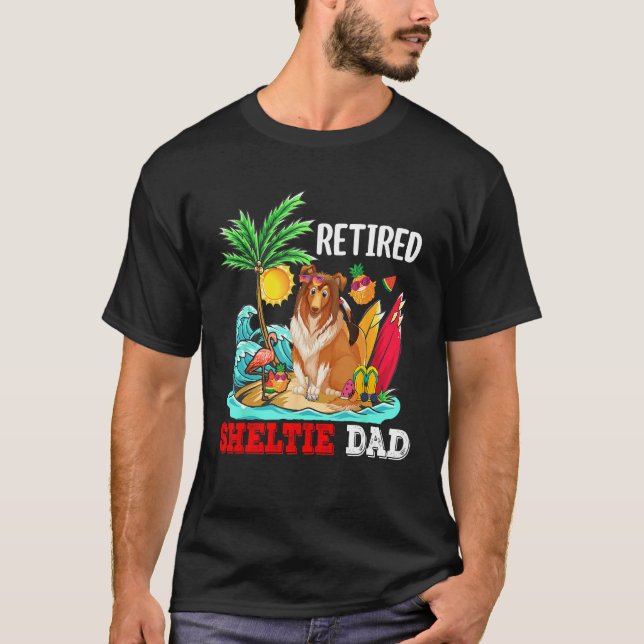 Camiseta Retied Sheltie Dad Costume Retirement  Dog Owner (Anverso)