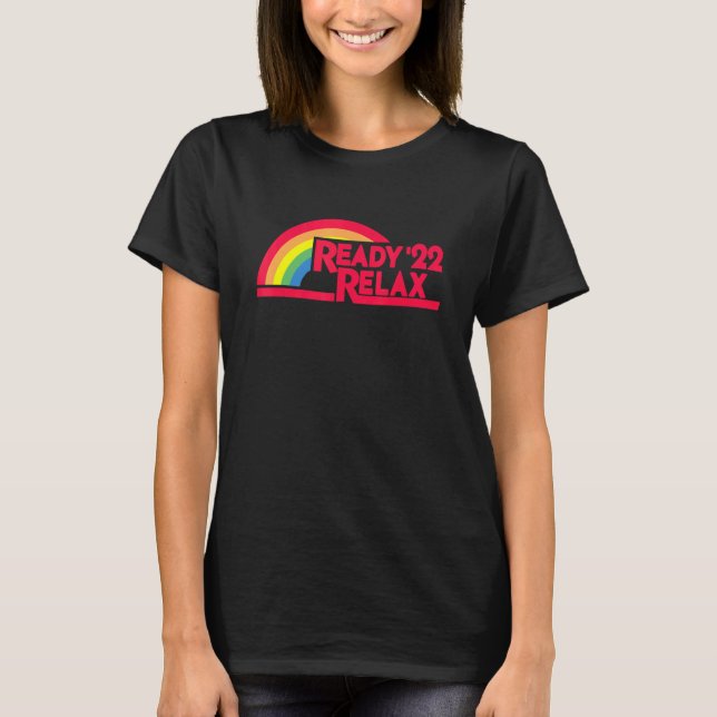 Camiseta Retirado 2022 Listo 22 Relax 80s Tv Style Rainbow (Anverso)