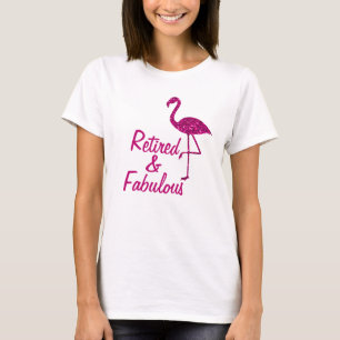 Camiseta Retirado Fabuloso texto Personalizado de flamingo