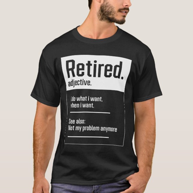 Camiseta Retirado. jubilaciones divertidas de definición: G (Anverso)
