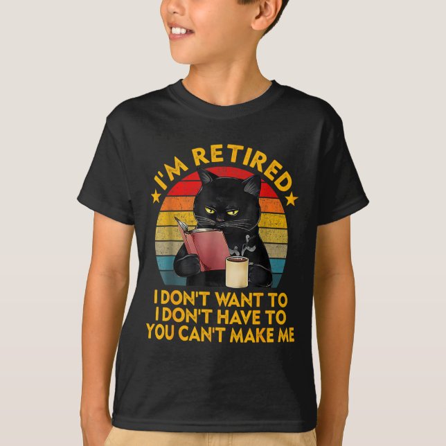 Camiseta Retired Black Cat Coffee Funny Retirement 2026 Wom (Anverso)