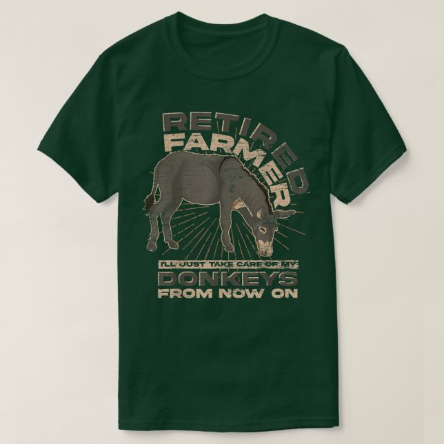 Camiseta Retired Farmer Farm Animal Retirement Funny Donkey (Diseño del anverso)