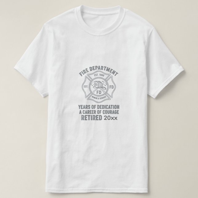 Camiseta Retired Firefighter T-Shirt with Custom Years (Diseño del anverso)