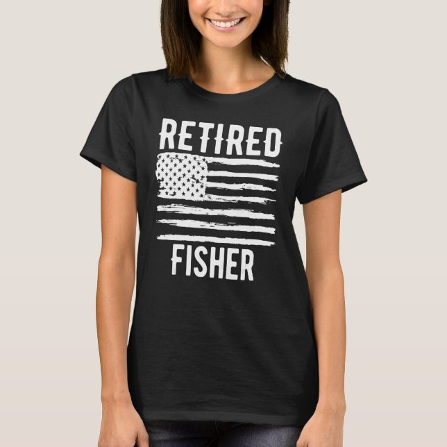 Camiseta Retired Fisher Profession American Flag (Anverso)