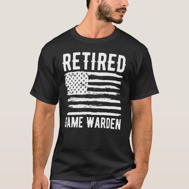 Camiseta Retired Game Warden Profession American Flag (Anverso)