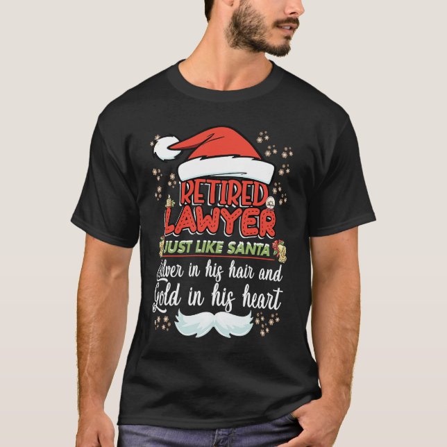 Camiseta Retired Lawyer Christmas  for Lawyer Grandpa & Dad (Anverso)