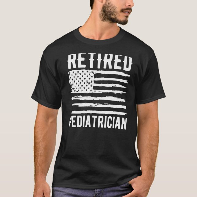 Camiseta Retired Pediatrician Profession American Flag Prem (Anverso)