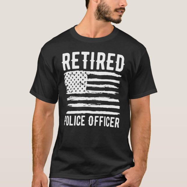 Camiseta Retired Police Officer Profession American Flag (Anverso)