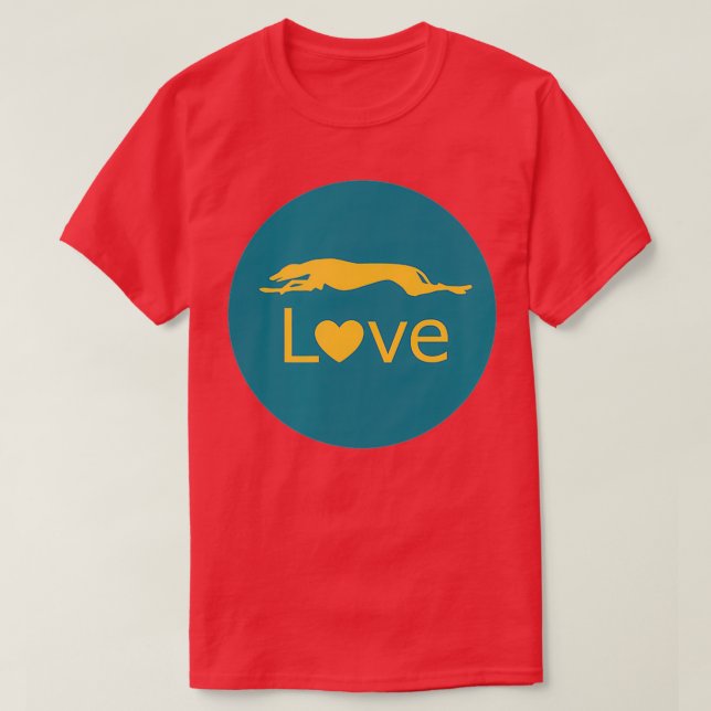 Camiseta Retired Racing Greyhound Love  (Diseño del anverso)