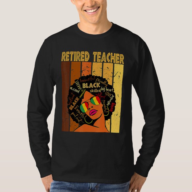 Camiseta Retired Teacher Afro African American Black Histor (Anverso)