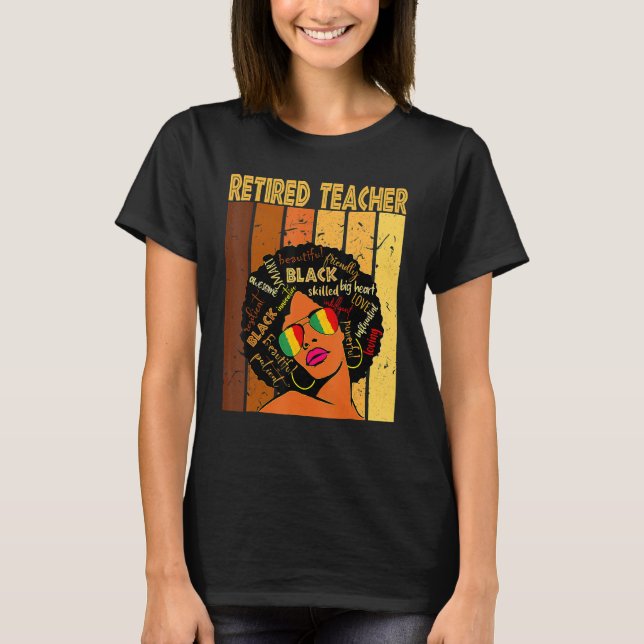 Camiseta Retired Teacher Afro African American Black Histor (Anverso)
