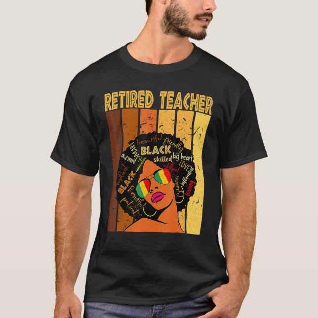 Camiseta Retired Teacher Afro African American Black Histor (Anverso)