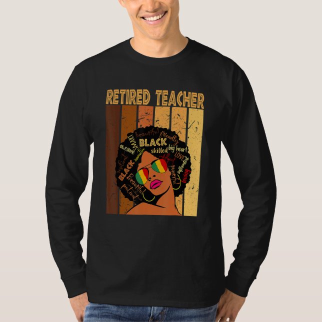 Camiseta Retired Teacher Afro African American Black Histor (Anverso)