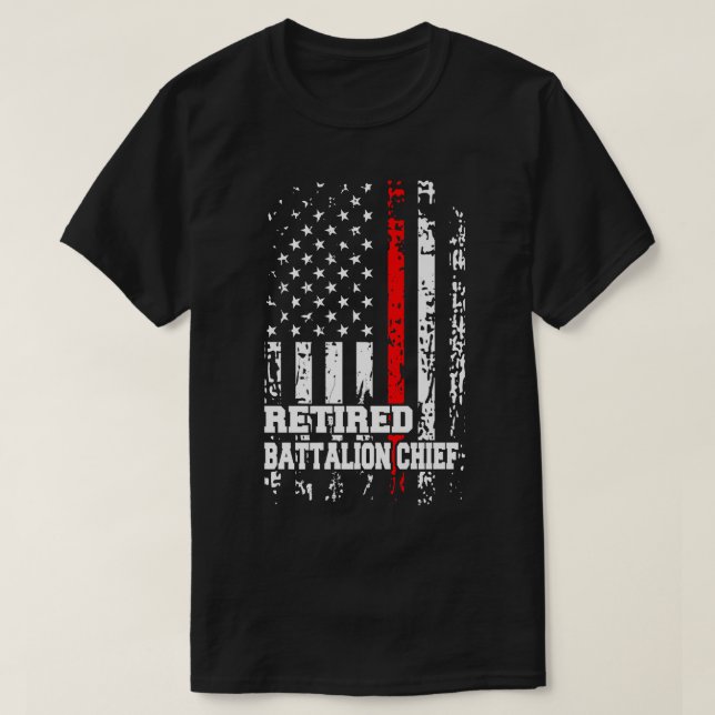 Camiseta Retireme del bombero jefe de batallón retirado (Diseño del anverso)