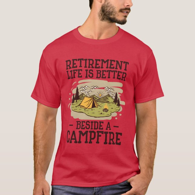 Camiseta Retirement Life Camping Outrsraveling Camper frien (Anverso)