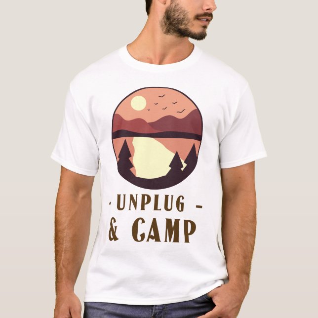 Camiseta Retiro de acampada Desconecta y acampa (Anverso)