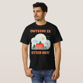 Camiseta Retiro de Camping Aquí Es Mejor Afuera