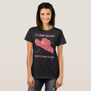 Camiseta Retiro de Camping Camp Slow Sleep Under Stars