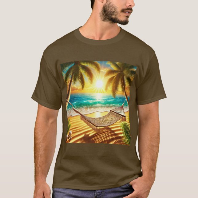 Camiseta Retiro de Hamaca del Paraíso Tropical (Anverso)