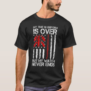 Camiseta Retiro de la línea roja delgada del bombero retira