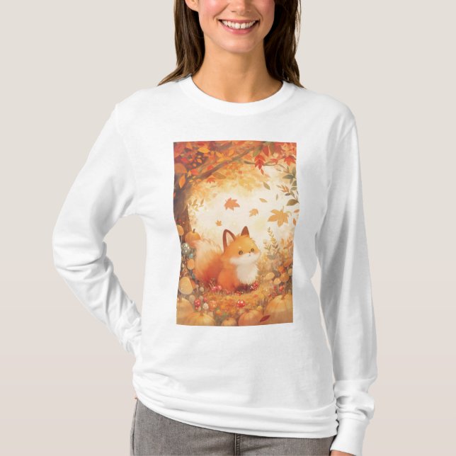 Camiseta Retiro de zorro en otoño (Anverso)