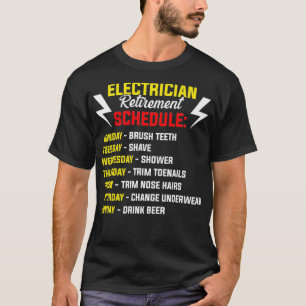 Camiseta Retiro divertido de calendario de electricidad ret