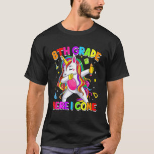 Camiseta Retorno A La Escuela Unicorn Dabbing Octavo Grado