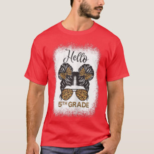 Camiseta Retorno a la escuelaMessy Bun Hola Chicas de 5º gr