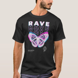 Camiseta Retorno de impresión Rave Mariposa Techno Hardtech