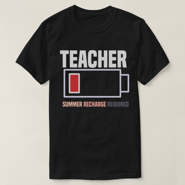 Camiseta Retorno de verano de baja batería del profesor (Diseño del anverso)