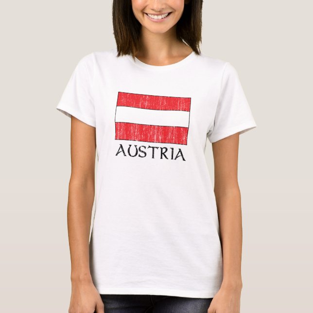 Camiseta retra de la bandera de Austria (Anverso)