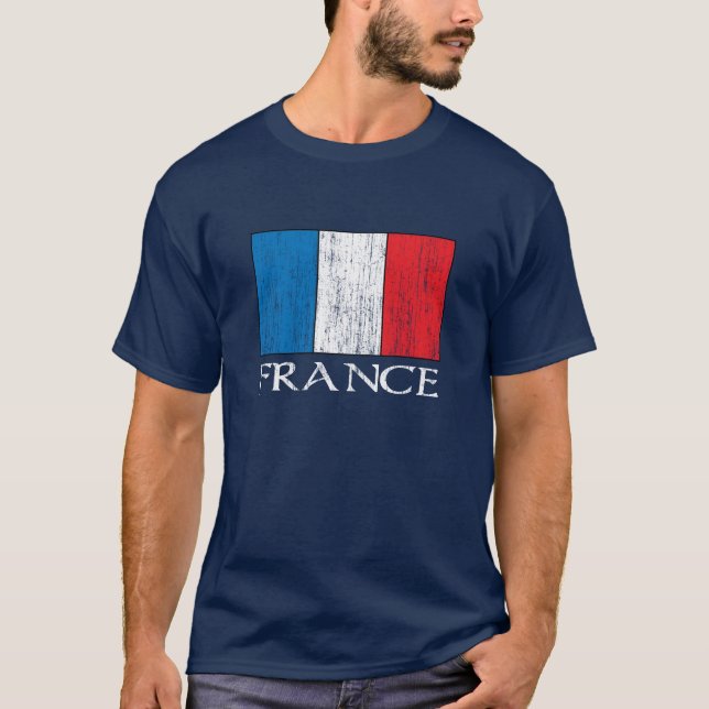 Camiseta retra de la bandera de Francia (Anverso)