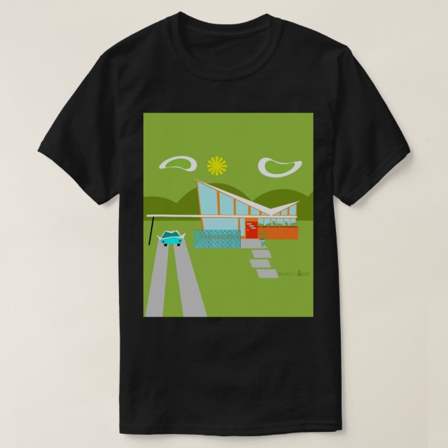 Camiseta retra de la casa del Palm Springs (Diseño del anverso)