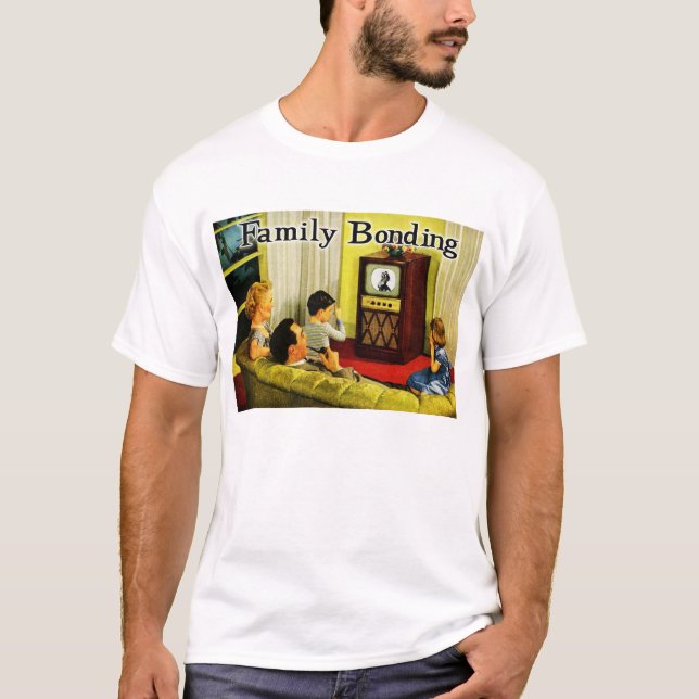 Camiseta retra de la familia de la TV (vinculación (Anverso)