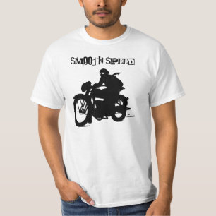Camiseta retra de la silueta de la motocicleta del