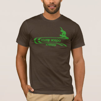 Camiseta retra de la snowboard del bongo cósmico