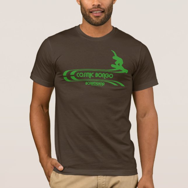 Camiseta retra de la snowboard del bongo cósmico (Anverso)