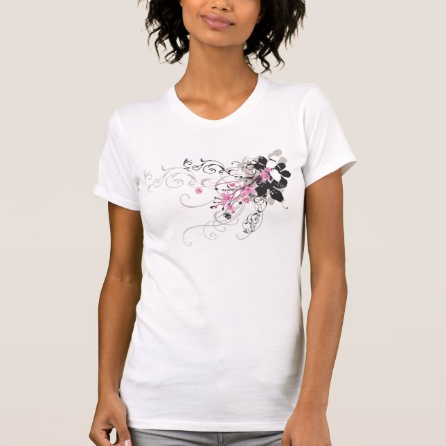 Camiseta retra de las flores (Anverso)