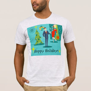 Camiseta retra de los pares del dibujo animado del