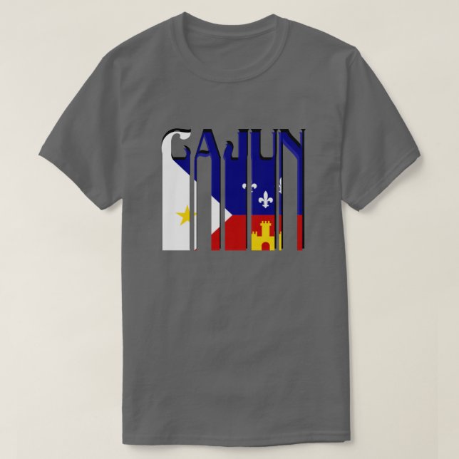 Camiseta retra de Luisiana de la bandera de Cajun (Diseño del anverso)